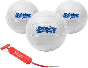 3 pack of white volleyball balls with a red whistle