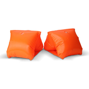two orange pillows on a white background
