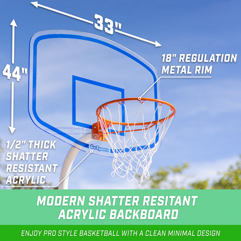 GoSports DeckMounted Splash Hoop ELITE Pool Basketball Game Acrylic