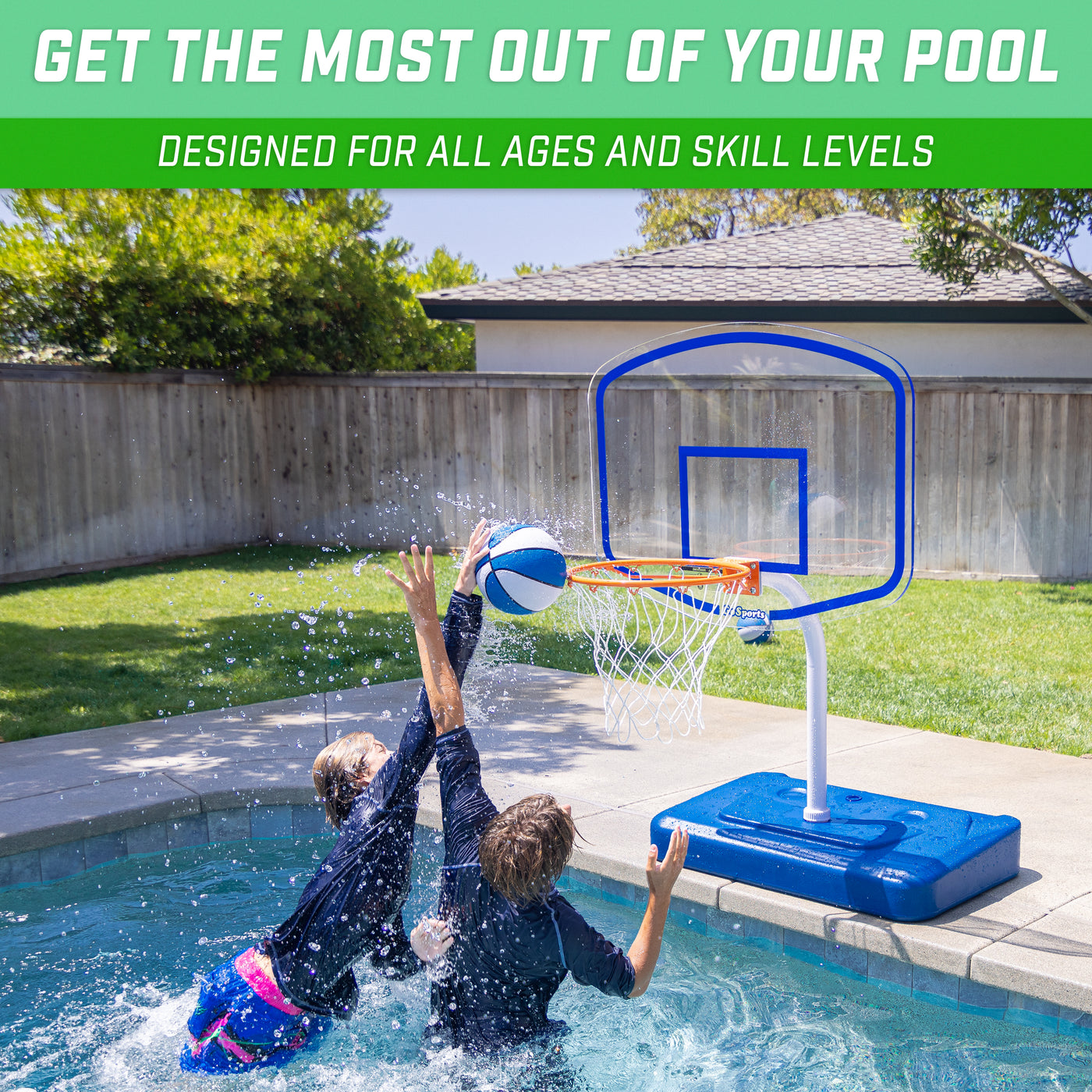 Pool Basketball GoSports Premium Acrylic Backboard Splash Hoop ELITE | GoFloats.com ...
