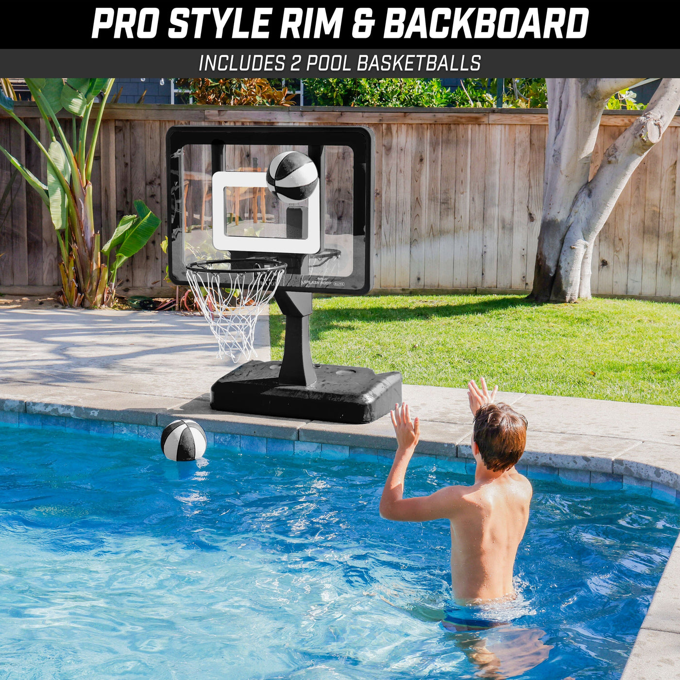 Pool Hoop GoSports Splash Hoop ELITE Pool Hoop Basketball Game Set - Black