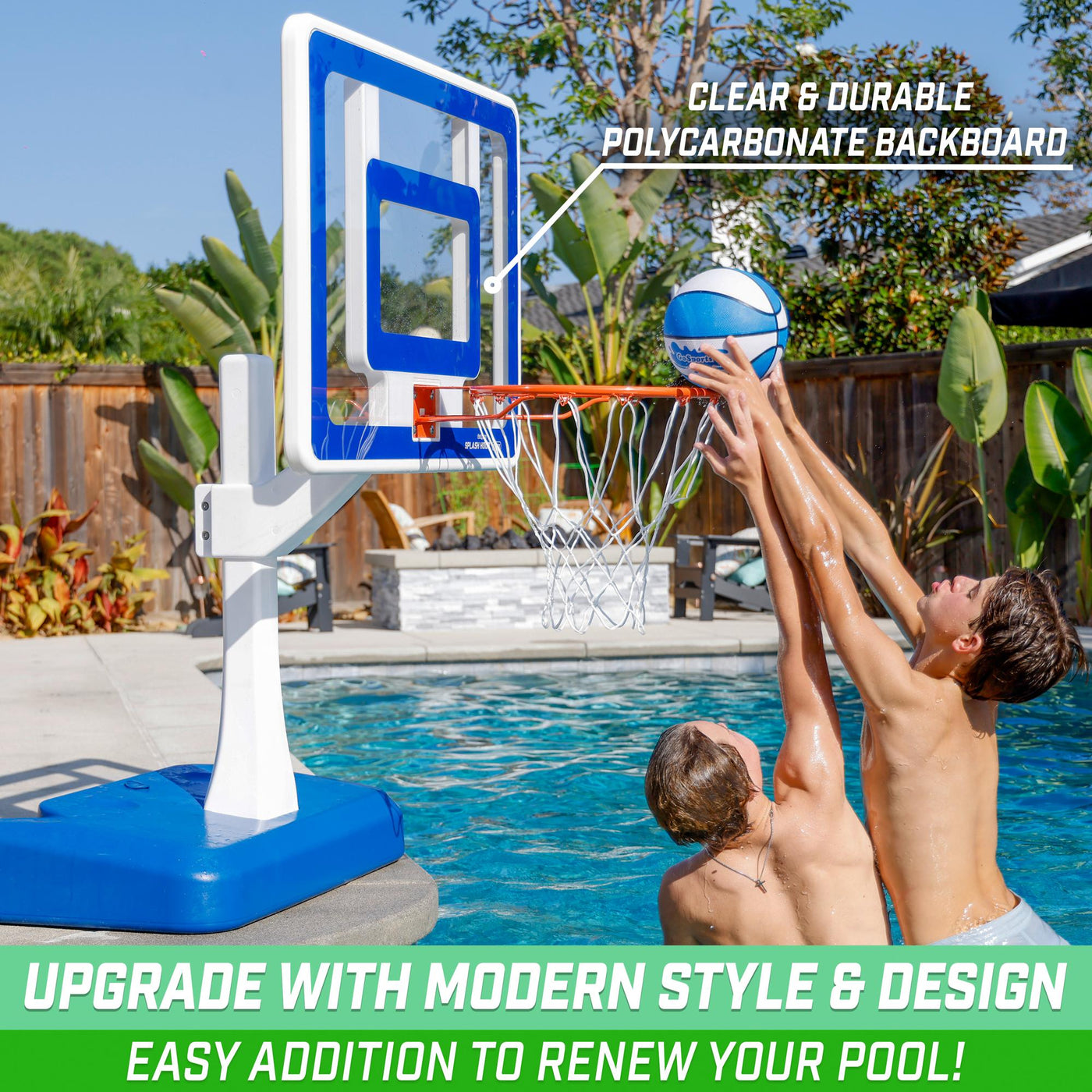 Pool Hoop GoSports Splash Hoop ELITE Swimming Pool Basketball Hoop - Blue