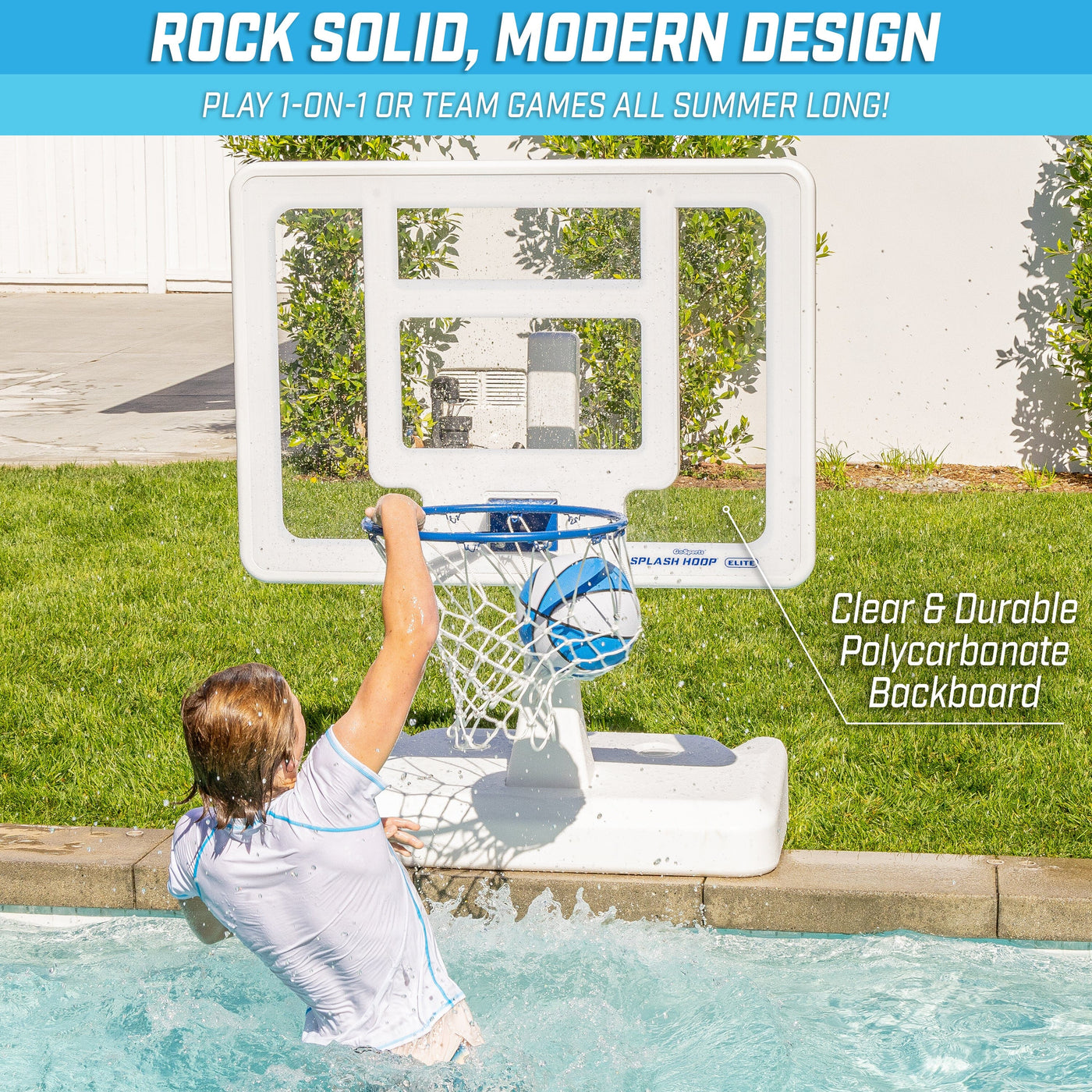 Pool Hoop GoSports Splash Hoop ELITE Pool Hoop Basketball Game - White