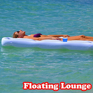 GoPong Pool Lounge Beer Pong Inflatable with Social Floating - White