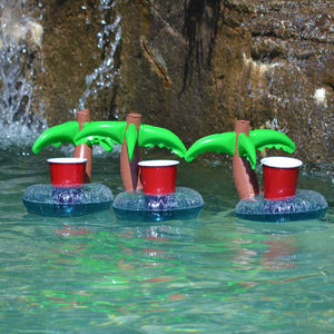 GoFloats Inflatable Drink Holders 3-Pack - Palm