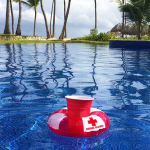a red life bu bu in a pool