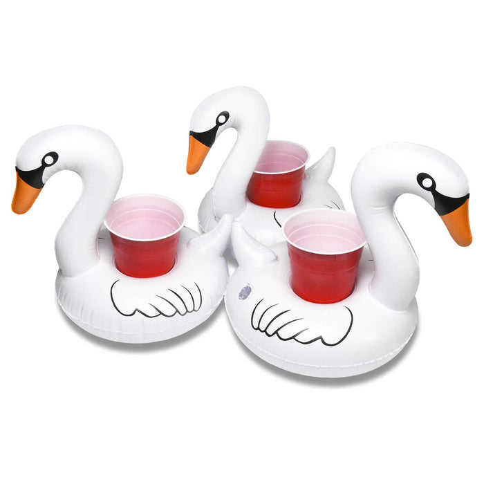GoFloats Inflatable Drink Holders 3-Pack - Swan