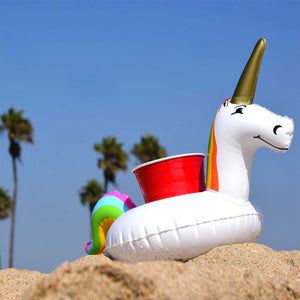 GoFloats Inflatable Drink Holders 3-Pack - Unicorn