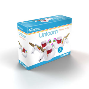 GoFloats Inflatable Drink Holders 3-Pack - Unicorn