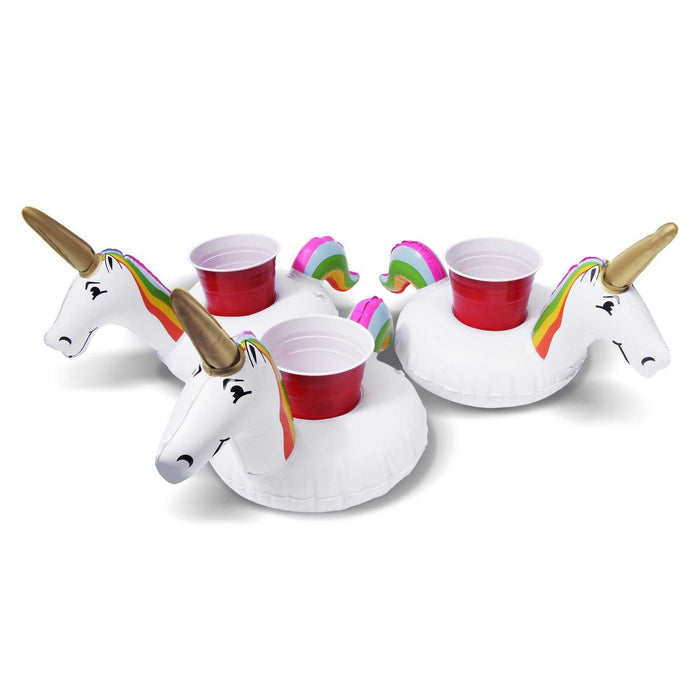 GoFloats Inflatable Drink Holders 3-Pack - Unicorn