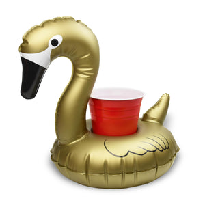 GoFloats Inflatable Drink Holders 3-Pack - Gold Swan