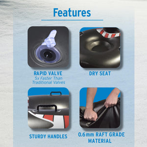GoFloats  Inflatable Winter Snow Tube Sled - Penguin