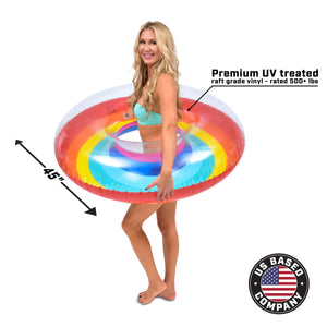 GoFloats Party Tube Inflatable Raft - Rainbow