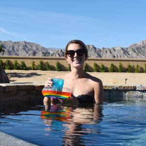 GoFloats Inflatable Drink Holders 3-Pack - Rainbow