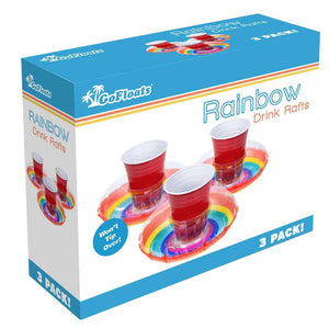 GoFloats Inflatable Drink Holders 3-Pack - Rainbow