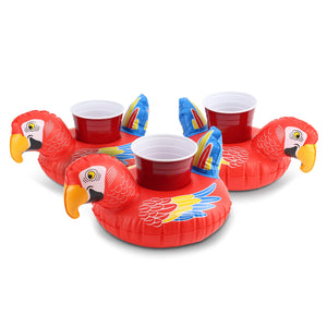 GoFloats Inflatable Drink Holders 3-Pack - Parrot