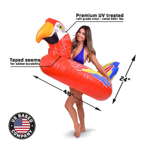GoFloats Party Tube Inflatable Raft - Tropical Parrot