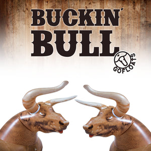 a couple of bulls with the words buckin bull