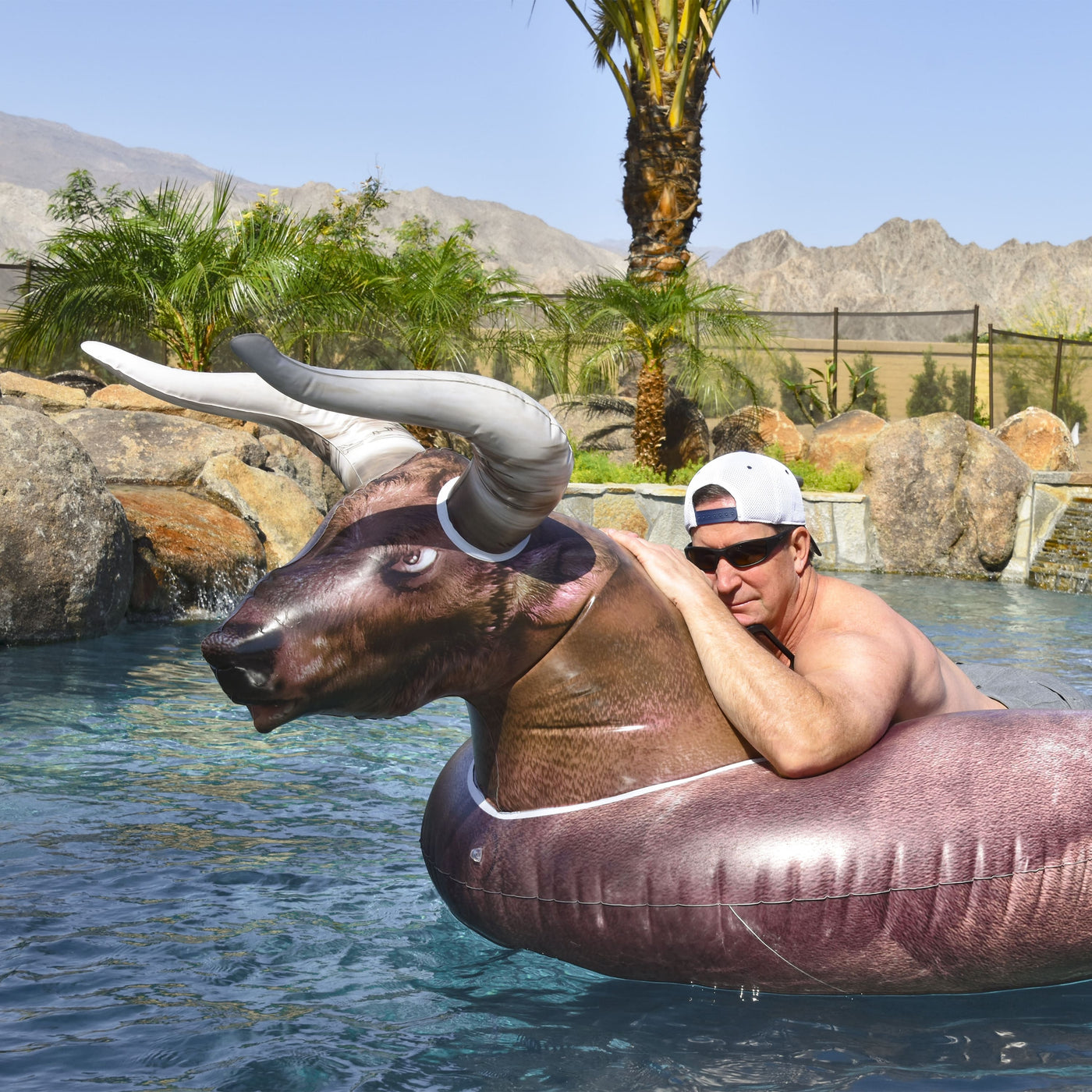 GoFloats Giant Inflatable Pool Float - Buckin' Bull