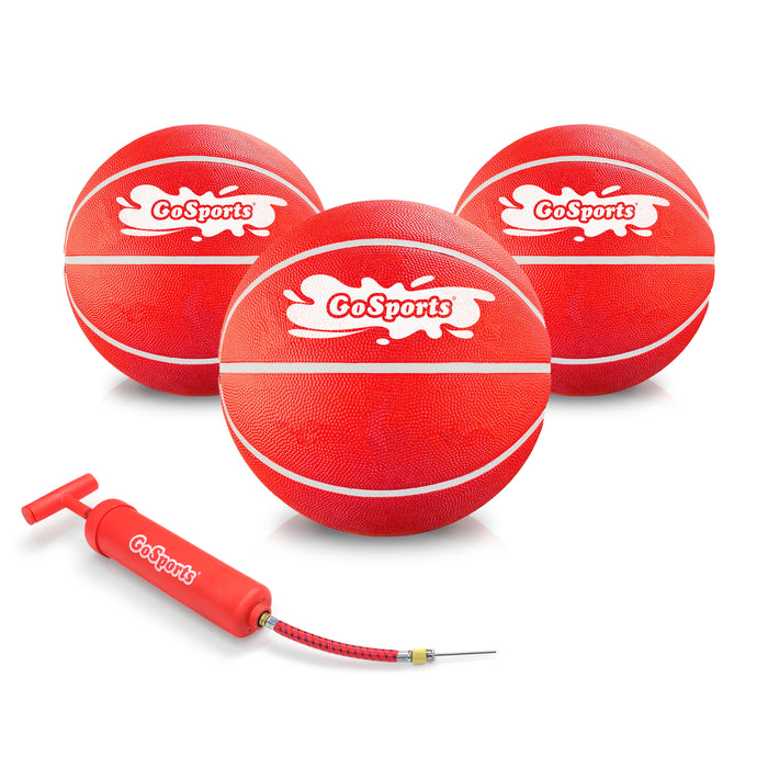 GoSports Swimming Pool Basketballs - 3-Pack - Red