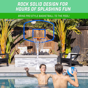 GoSports Deck-Mounted Splash Hoop ELITE Pool Basketball Game -  Acrylic