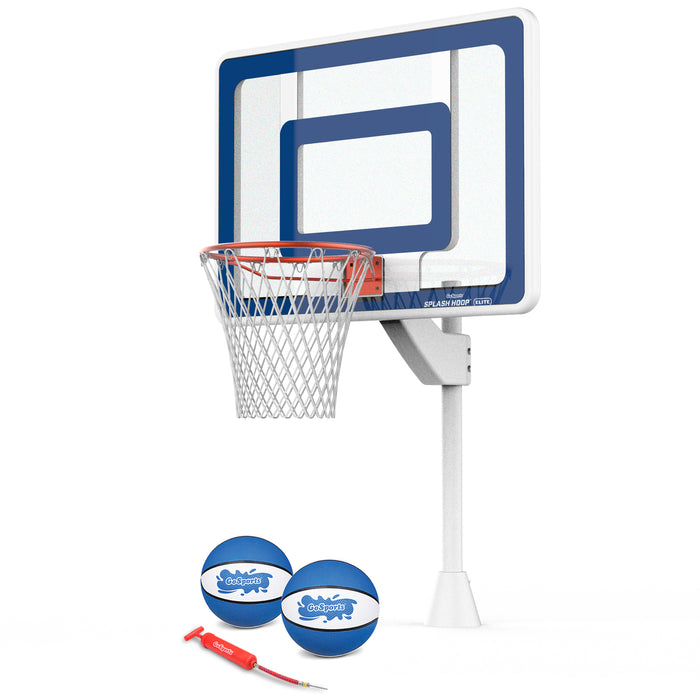 GoSports Deck-Mounted Splash Hoop ELITE Pool Basketball Game -  Adjustable Height