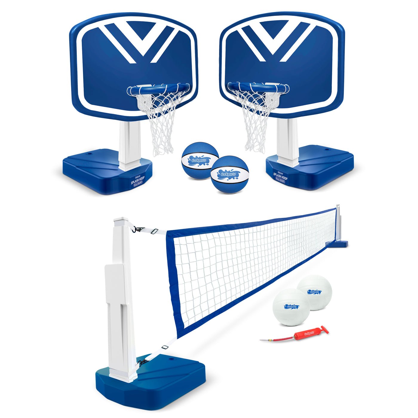 GoSports Splash Hoop 2 in1 Full Court Pool Basketball Volleyball Gam