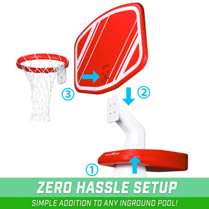 GoSports Splash Hoop PRO Poolside Basketball Game - Red