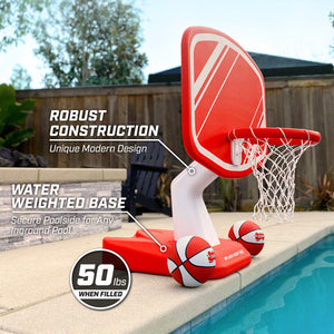 GoSports Splash Hoop PRO Poolside Basketball Game - Red