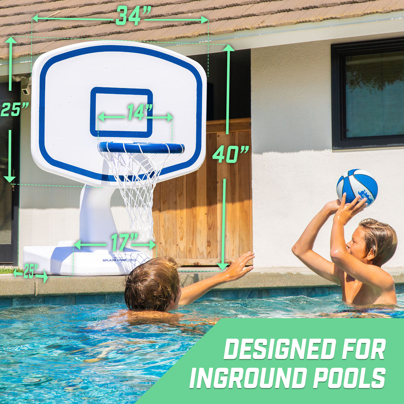 Pool Hoop GoSports Splash Hoop PRO Swimming Pool Basketball Game - White