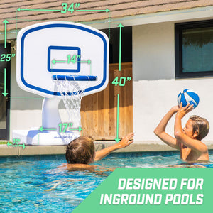 GoSports Splash Hoop PRO Swimming Pool Basketball Game - White