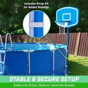GoSports Splash Hoop UP Above Ground Pool Hoop Basketball Game with 2 Pool Basketballs and Pump GoSports 