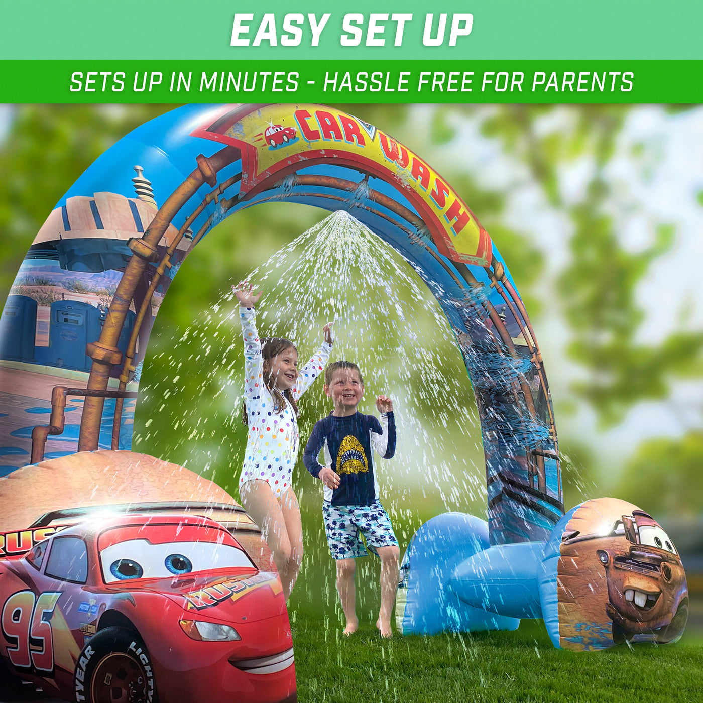 Disney Pixar Cars Car Wash Inflatable Arch Sprinkler GoFloats