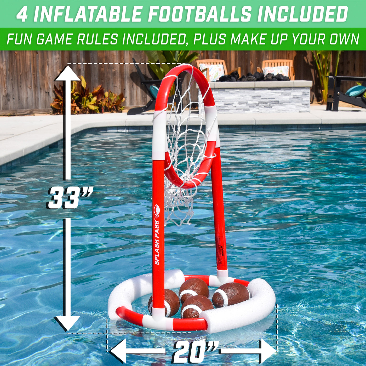 GoSports Splash Pass Floating Pool Football Game | GoFloats.com Popular ...