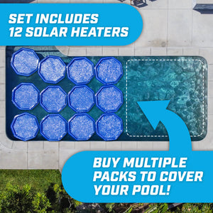 GoFloats Inflatable Solar Pool Heaters - 12 Pack