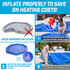 GoFloats Inflatable Solar Pool Heaters - 12 Pack