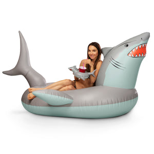 GoFloats Giant Inflatable Shark Pool Float Raft