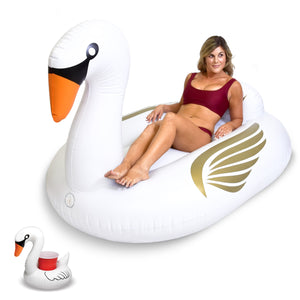 GoFloats Giant Inflatable Swan Pool Float