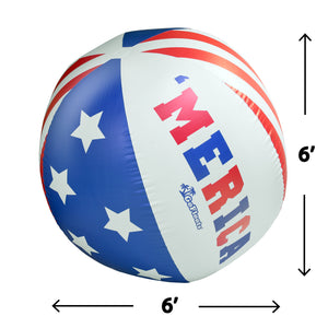 GoFloats 6' Giant Inflatable Beach Ball -  'MERICA