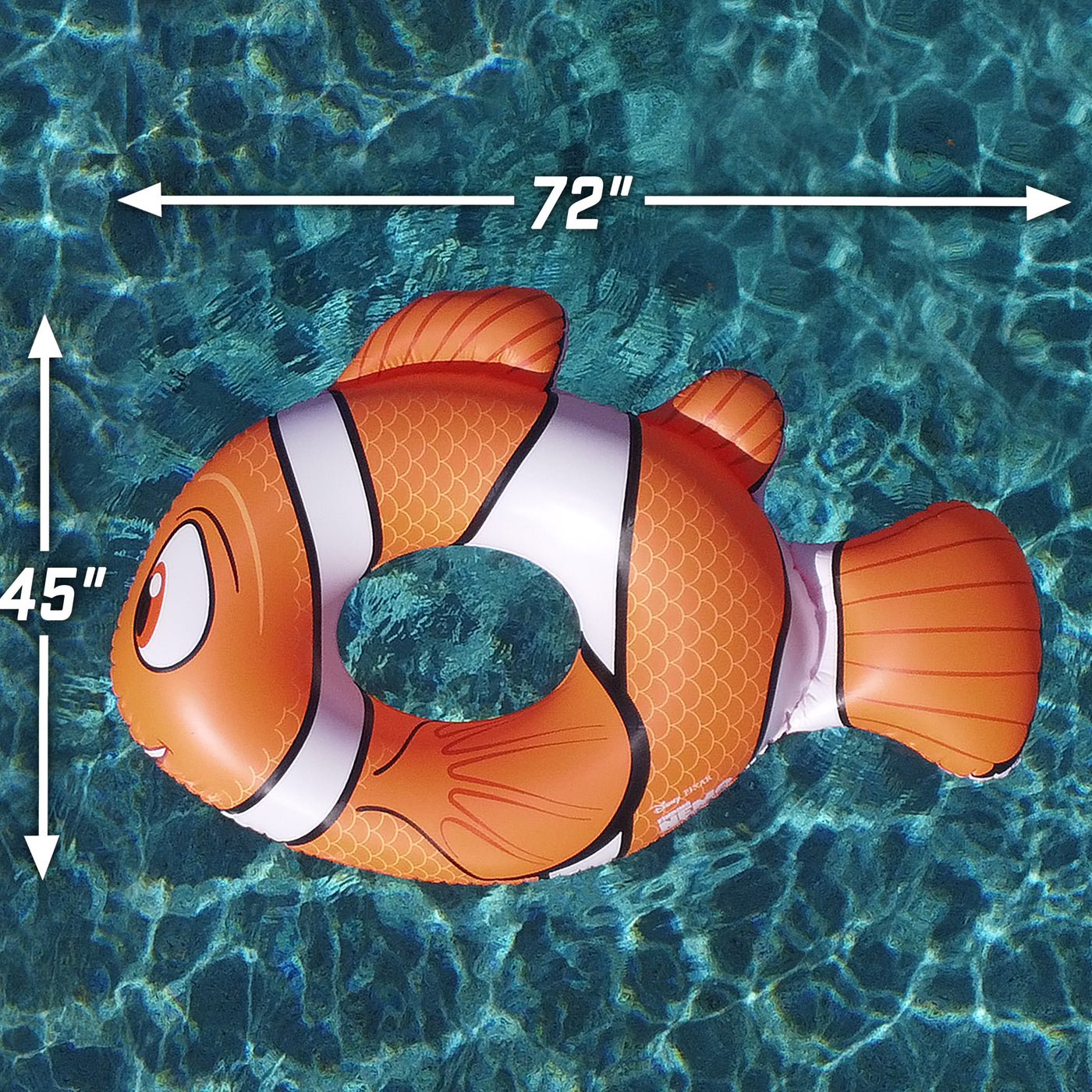 Disney Pixar Nemo Pool Float Party Tube by GoFloats - Inflatable Raft for Adults and Kids, Orange