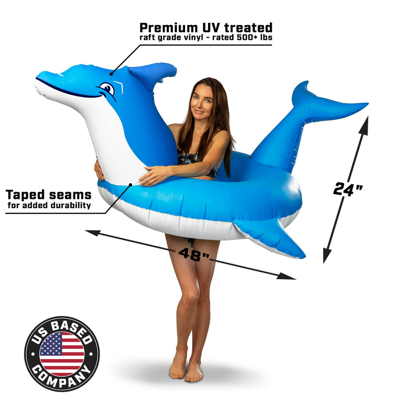 GoFloats Party Tube Inflatable Raft - Dolphin | GoFloats.com Popular ...