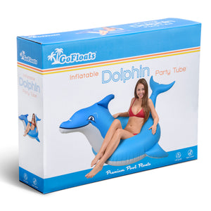 GoFloats Party Tube Inflatable Raft - Dolphin