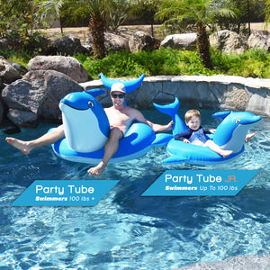 GoFloats Jr Pool Float Party Tube - Dolphin