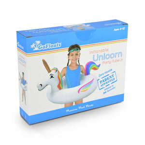 a girl inflatables an inflatable unicorn