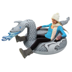 GoFloats  Inflatable Winter Snow Tube Sled - Ice Dragon