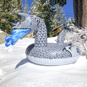 GoFloats  Inflatable Winter Snow Tube Sled - Ice Dragon