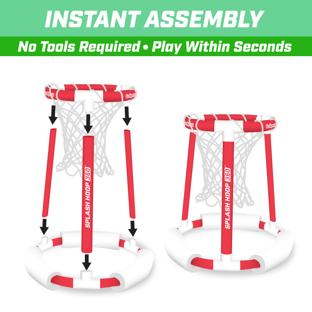 GoSports Splash Hoop 2-in-1 Pool Basketball Hoop & Volleyball Net Game Set GoSports Splash Hoop 2-in-1 Pool Basketball Hoop & Volleyball Net Game Set
