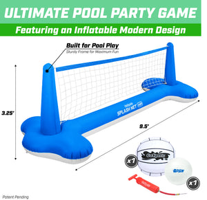 GoSports Splash Net Air Inflatable Pool Volleyball Game - Blue
