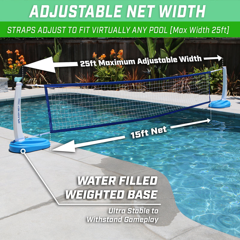 Net Pool Float GoSports Splash Net PRO Pool Volleyball Net - Blue | GoFloats.com ...