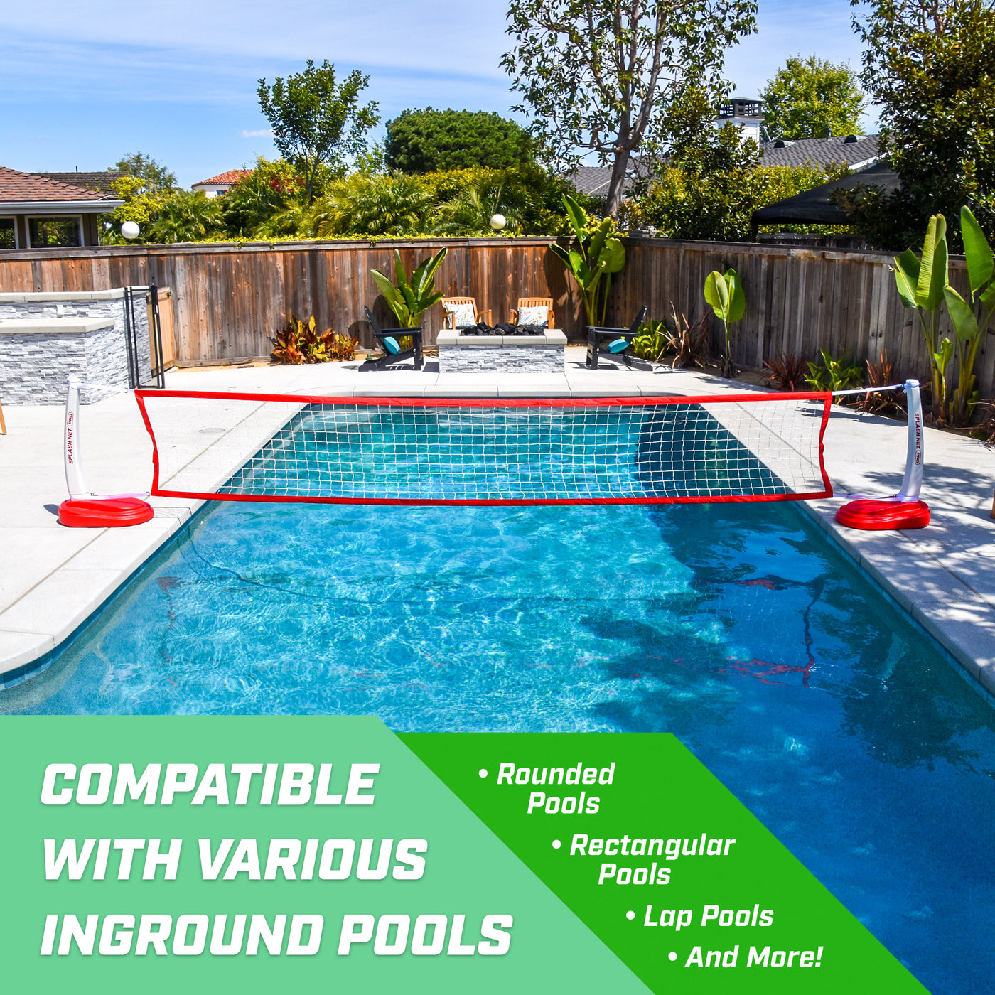 Net Pool Float GoSports Splash Net PRO Pool Volleyball Net - Red | GoFloats.com ...